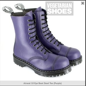 Purple Steel Toe Boots By Vegetarian Shoes